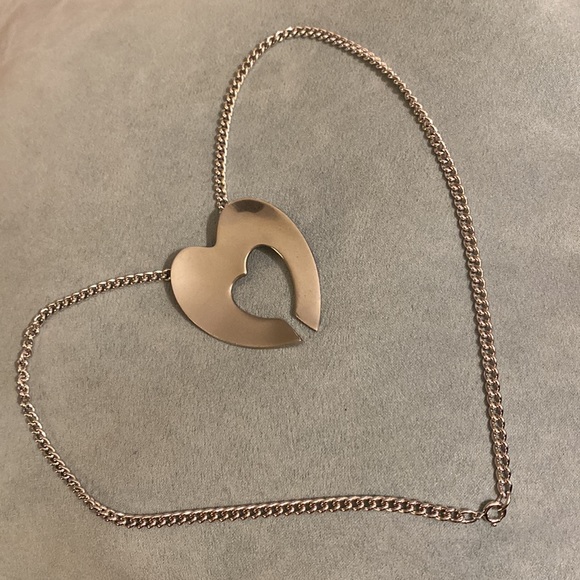 VINTAGE REED & BARTON                         PEWTER Open Heart 23 1/2” Necklace - Picture 5 of 5